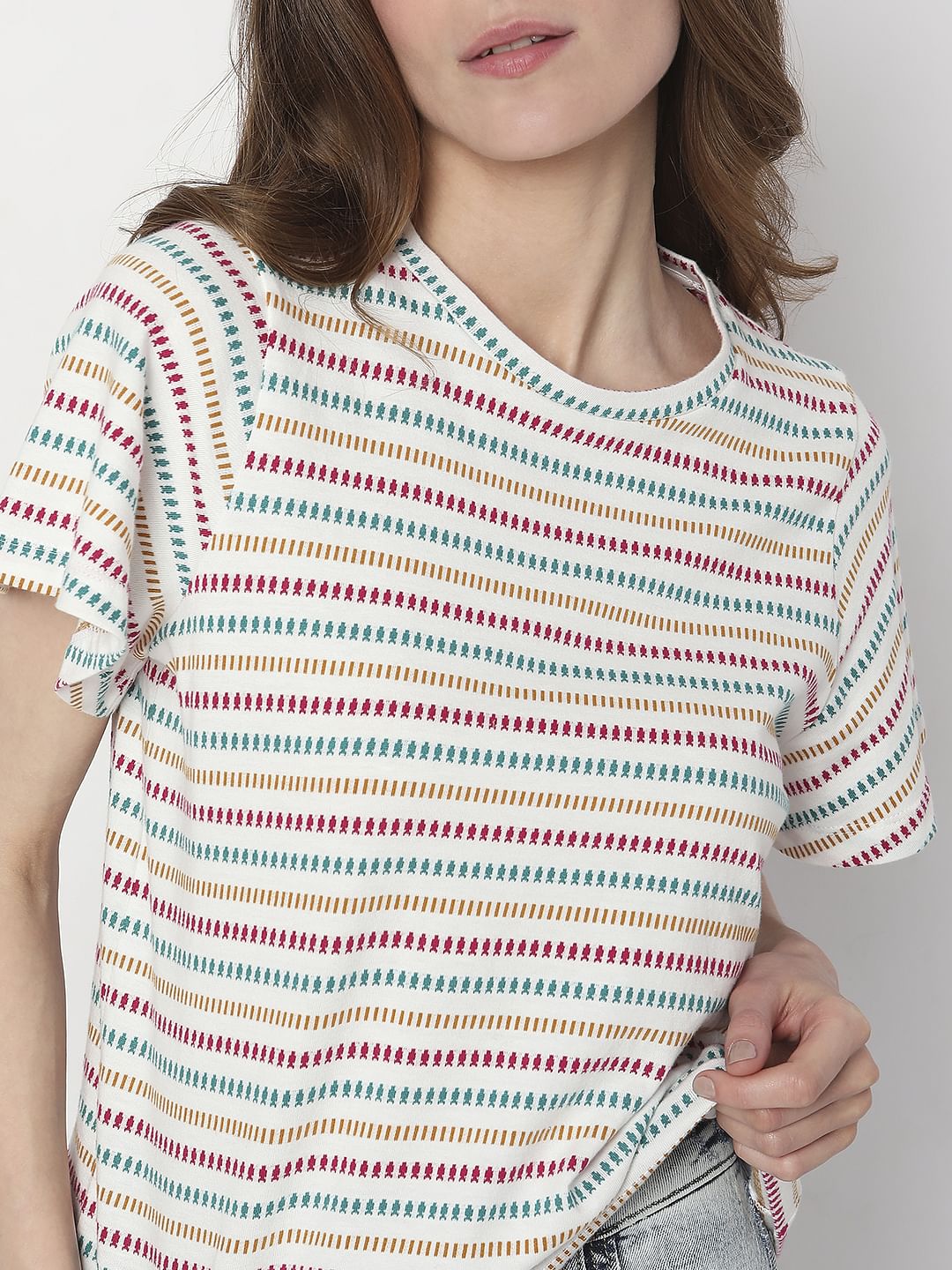 White Striped T-Shirt - Image 6
