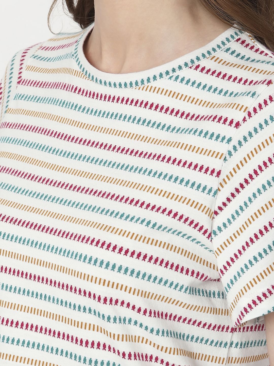 White Striped T-Shirt - Image 8