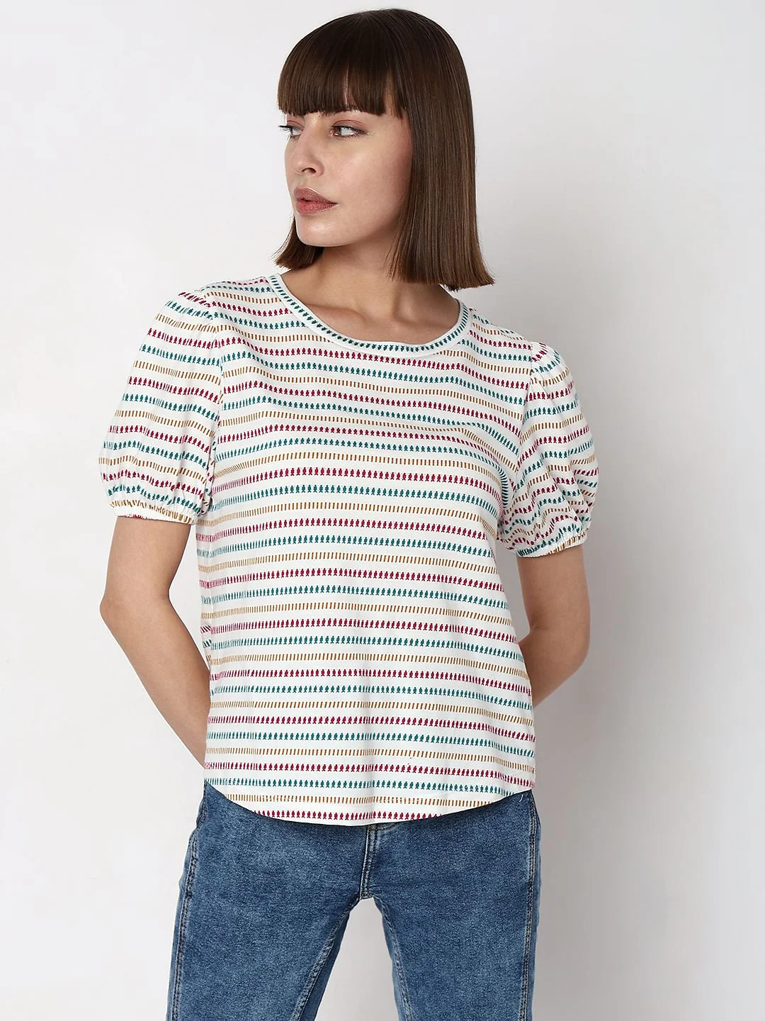White Striped T-Shirt - Image 2