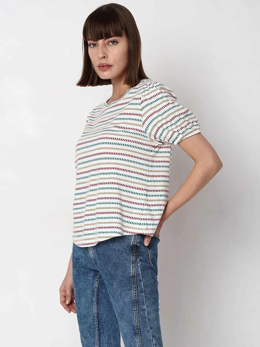 White Striped T-Shirt - Image 3