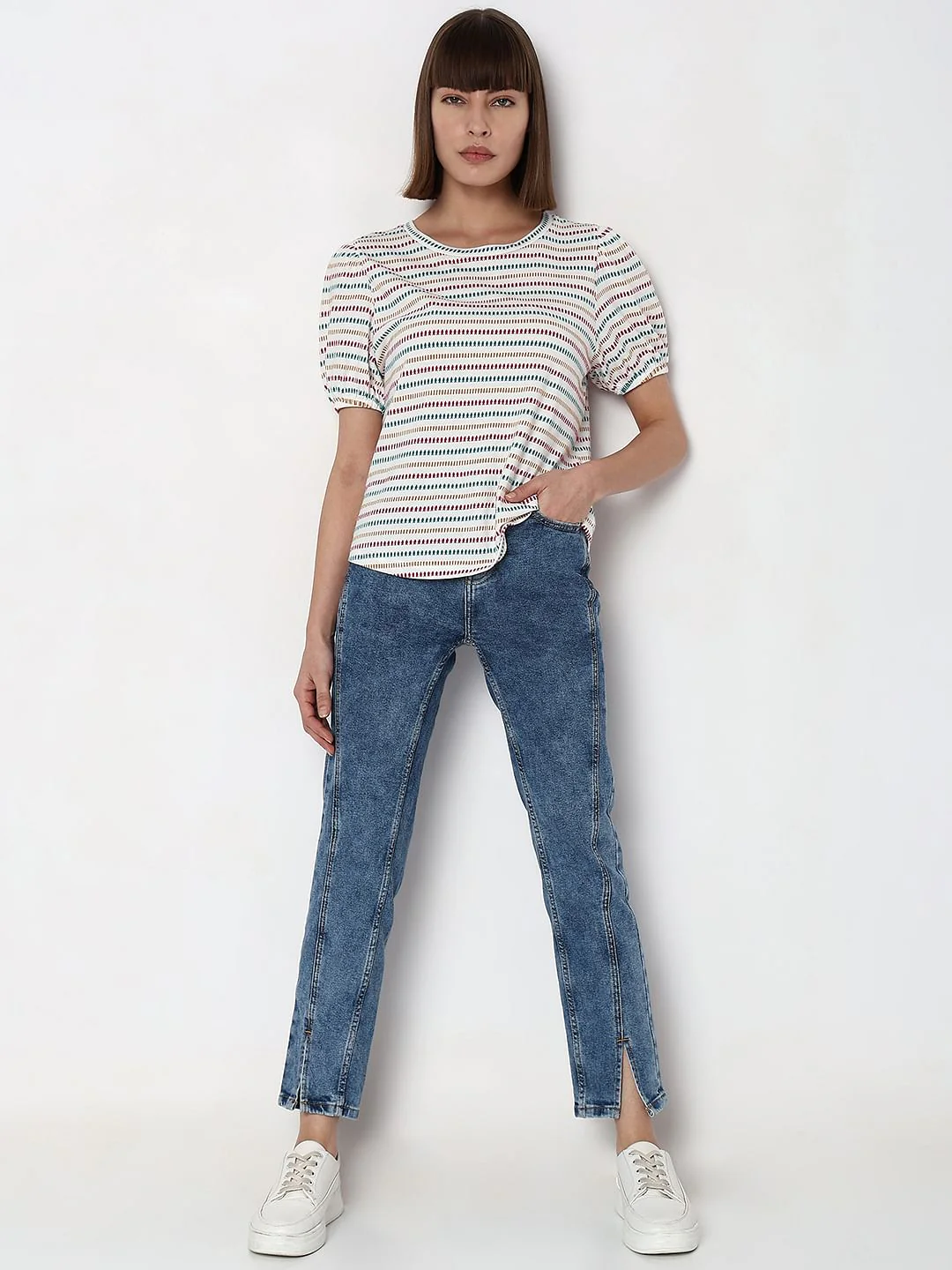 White Striped T-Shirt - Image 5