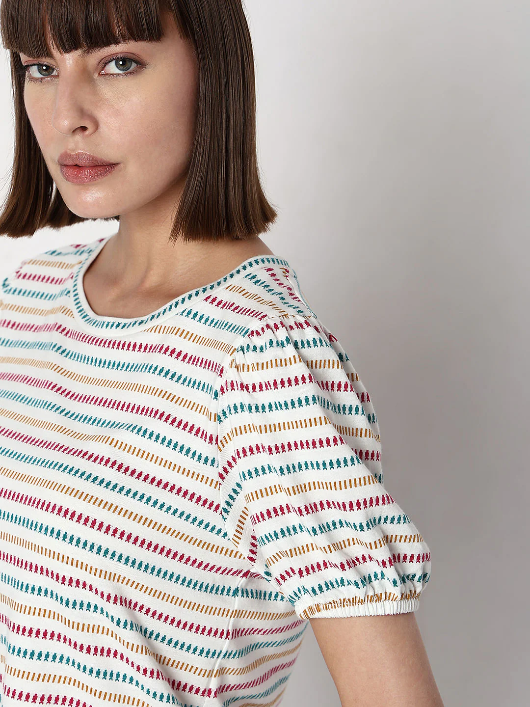 White Striped T-Shirt - Image 6