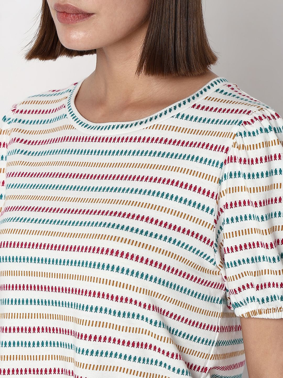 White Striped T-Shirt - Image 8