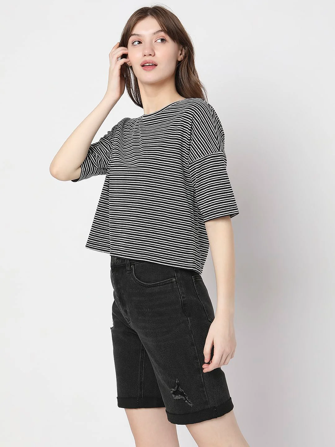 Black Striped T-Shirt - Image 3