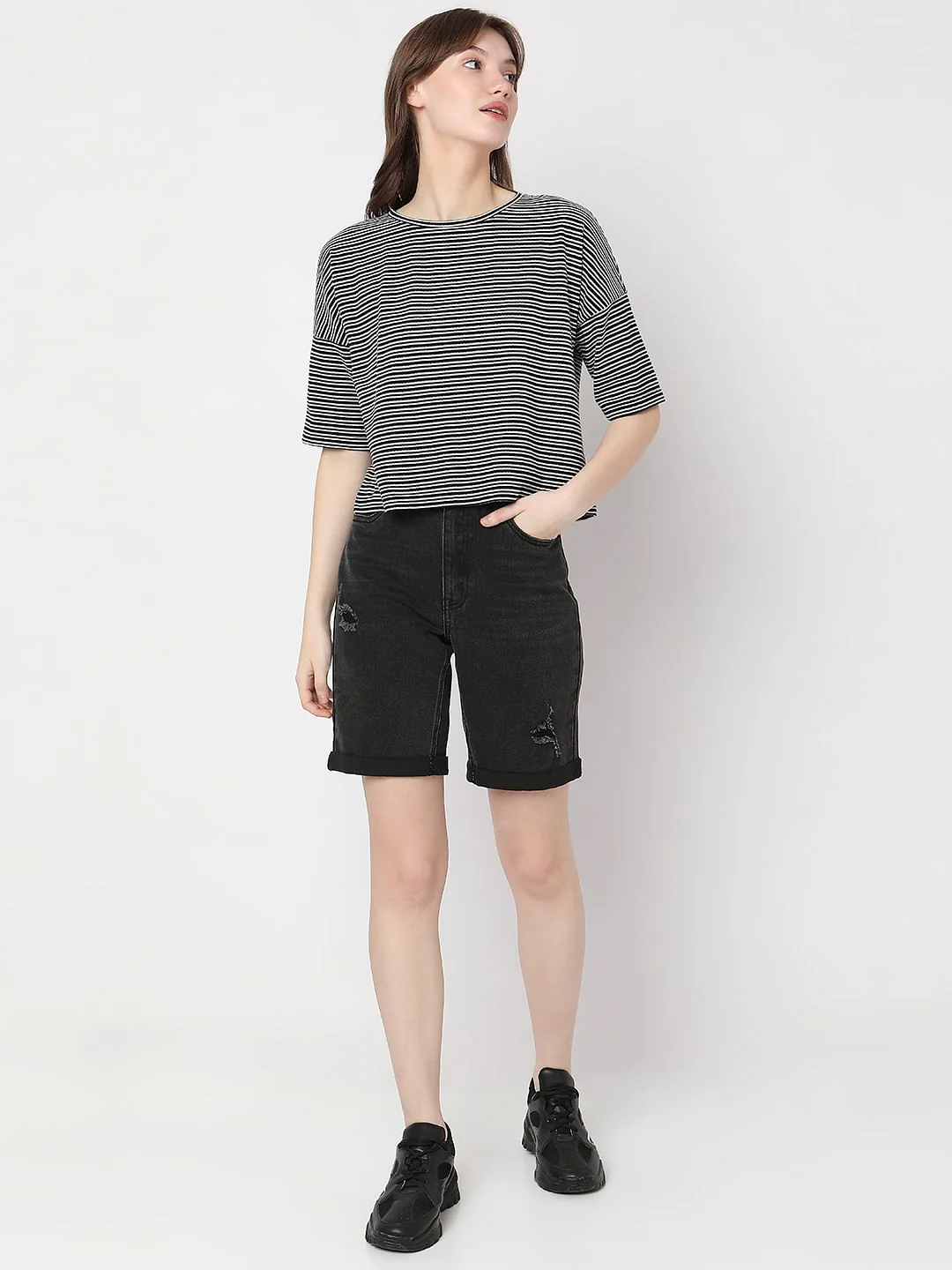 Black Striped T-Shirt - Image 5