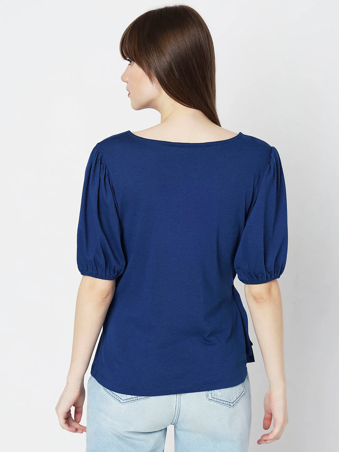 Blue Mock-Wrap Top - Image 4