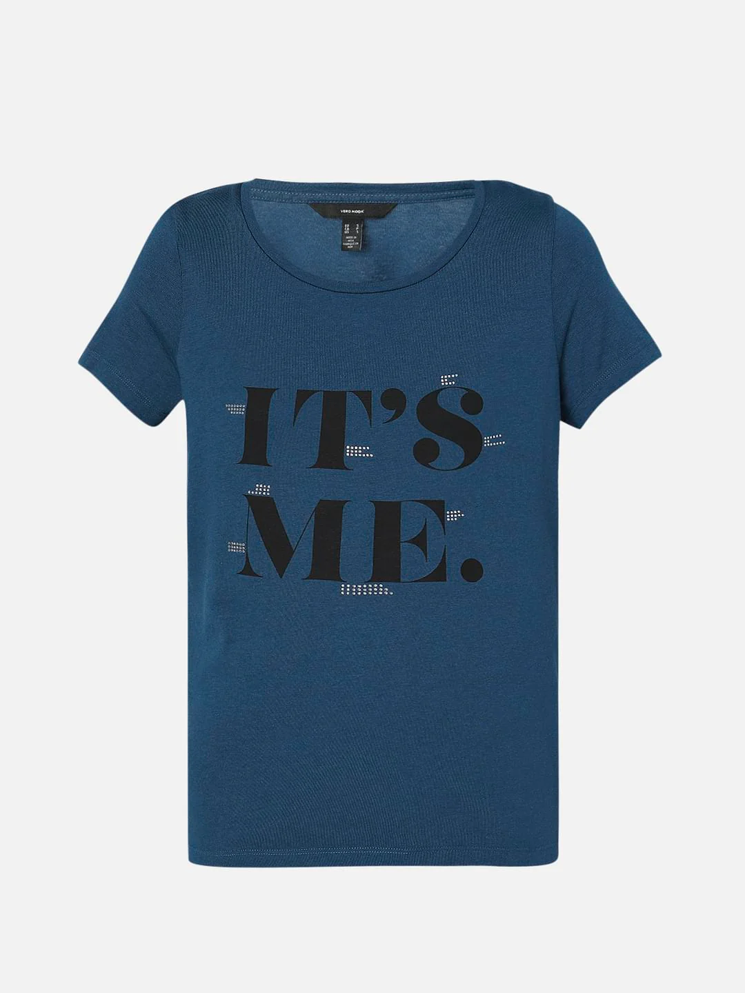 Blue Rhinestone Detail T-Shirt - Image 7