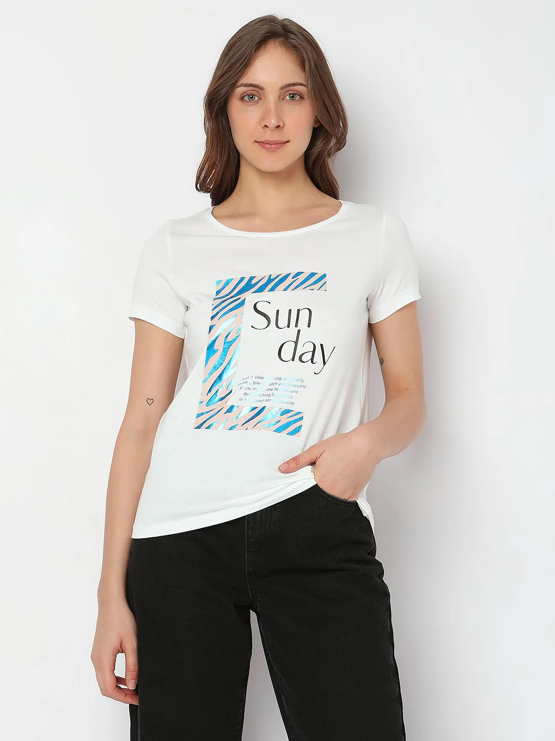 White Graphic Print T-Shirt - Image 2