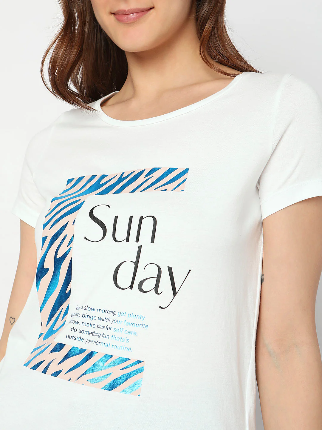 White Graphic Print T-Shirt - Image 6
