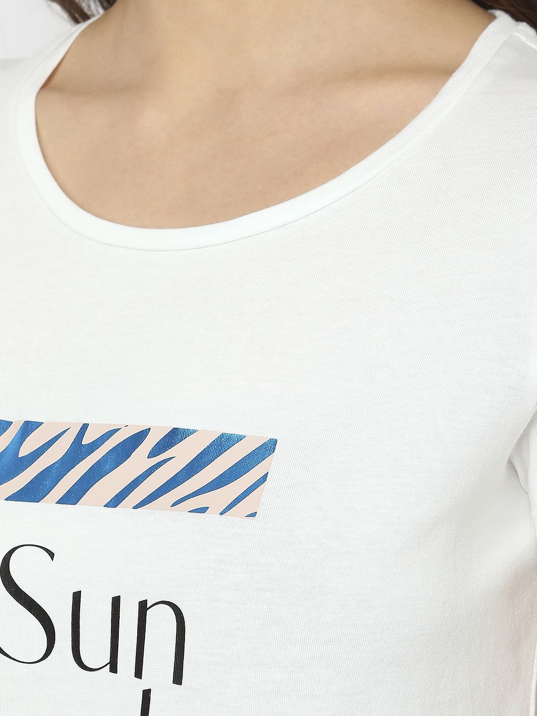 White Graphic Print T-Shirt - Image 8