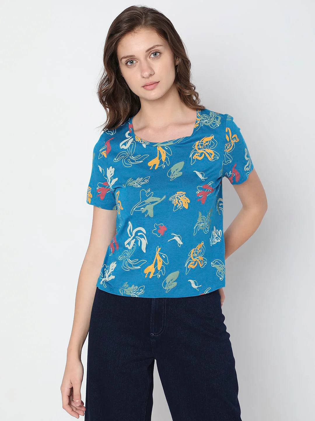 Blue Printed T-Shirt - Image 2
