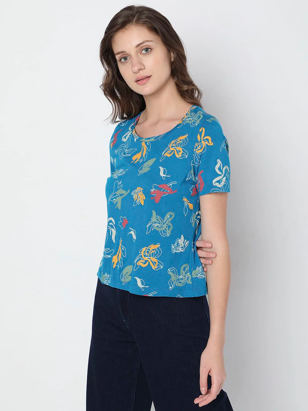 Blue Printed T-Shirt - Image 3