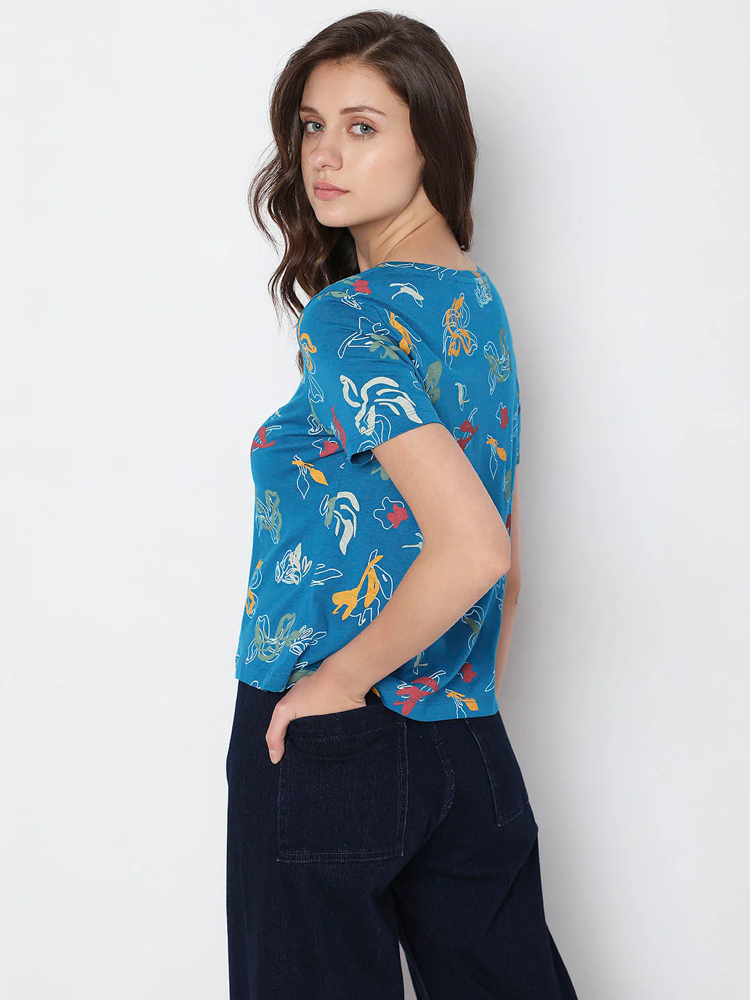 Blue Printed T-Shirt - Image 4