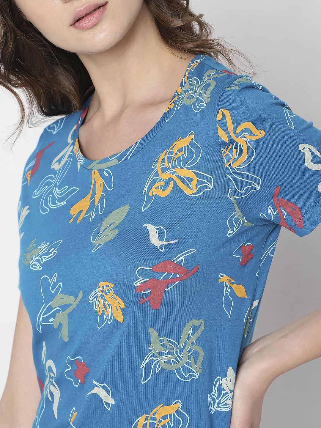 Blue Printed T-Shirt - Image 6