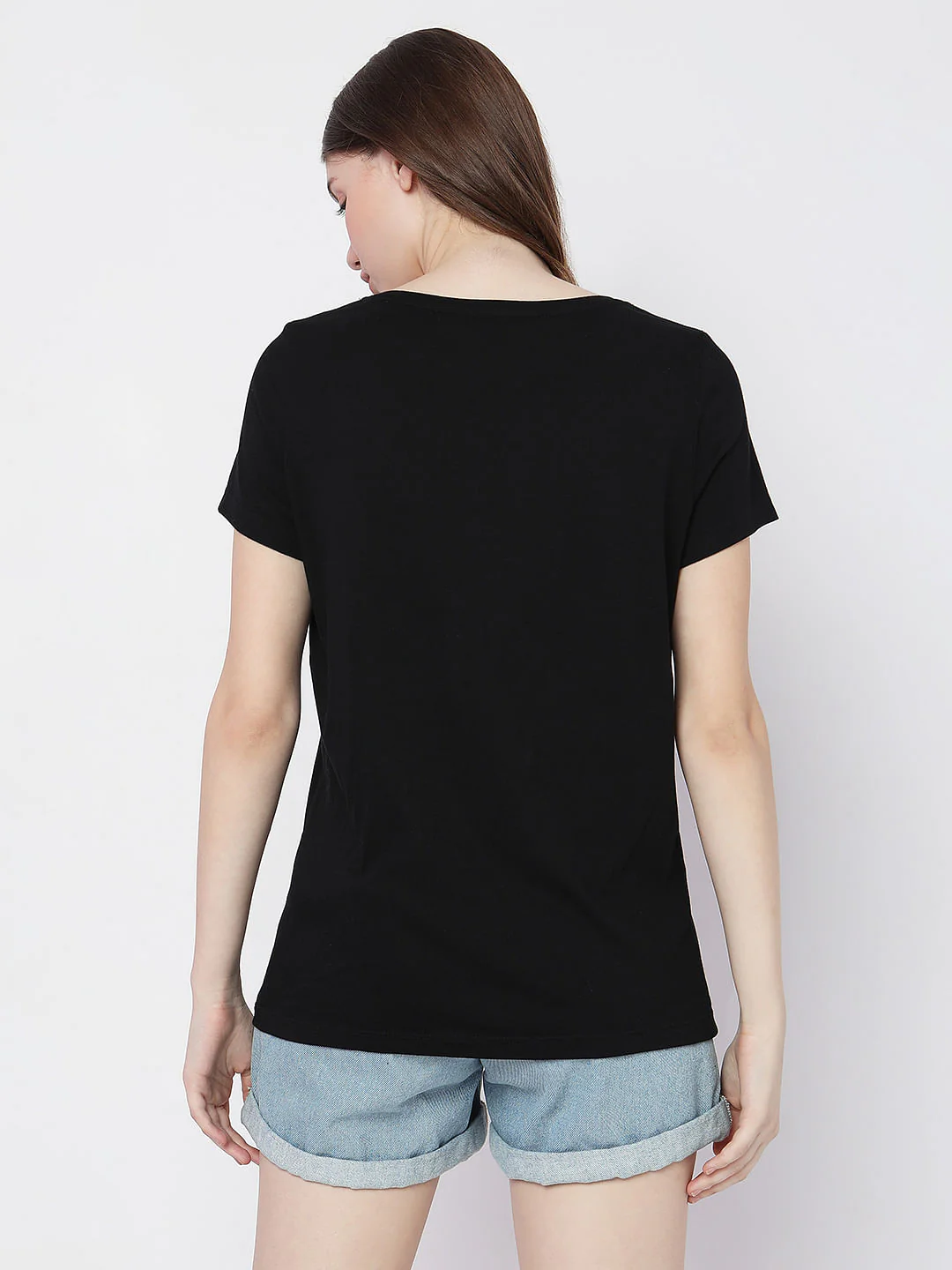 Black Embroidered Text T-Shirt - Image 4