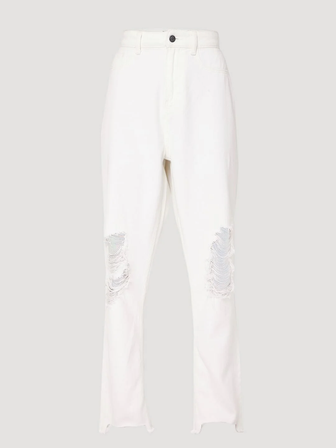 White Ripped Mom Jeans - Image 7