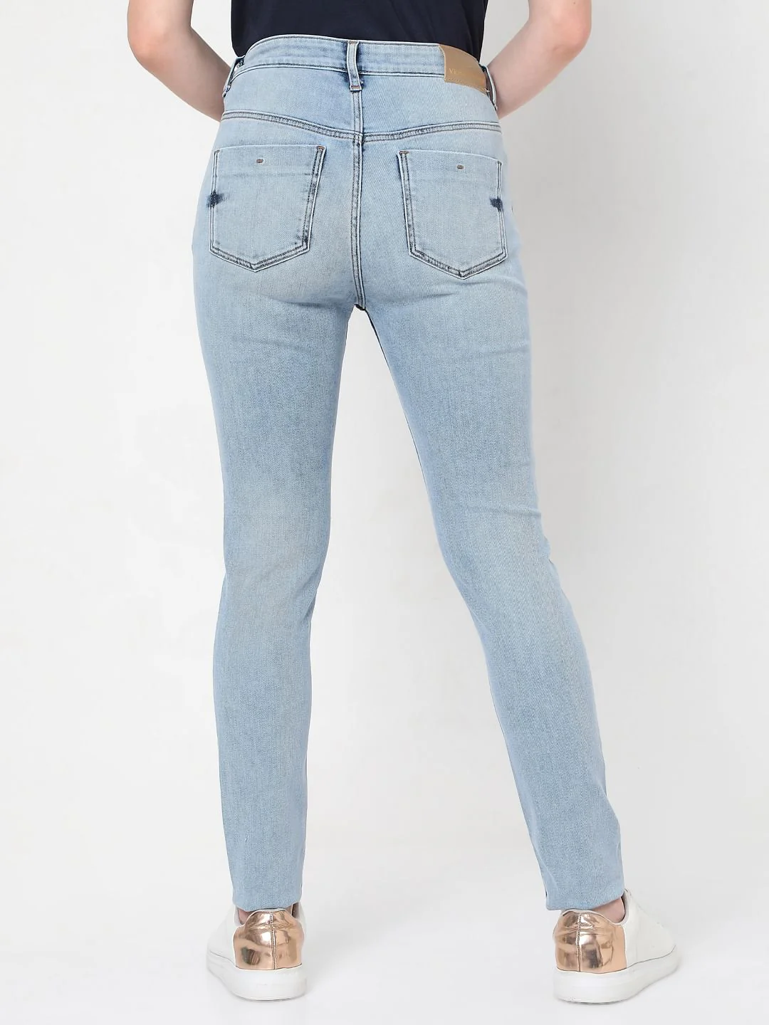 Blue High Rise Ripped Wendy Skinny Jeans - Image 4