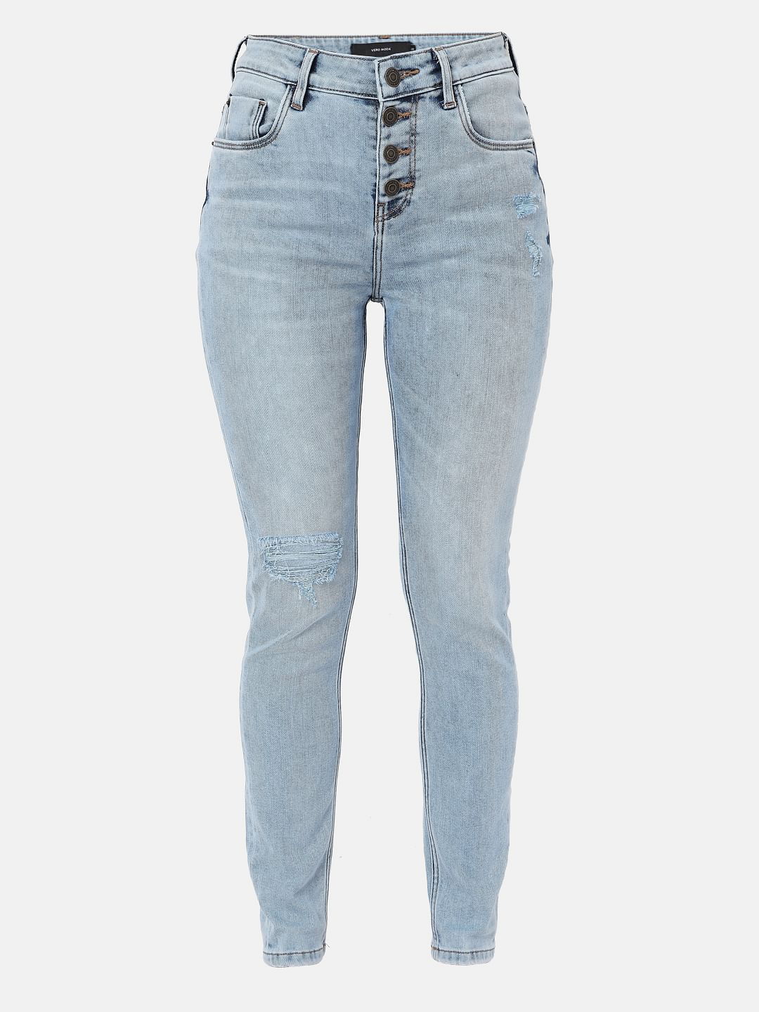 Blue High Rise Ripped Wendy Skinny Jeans - Image 7