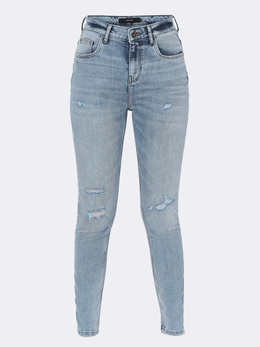 Blue High Rise Ripped Wendy Skinny Jeans - Image 7