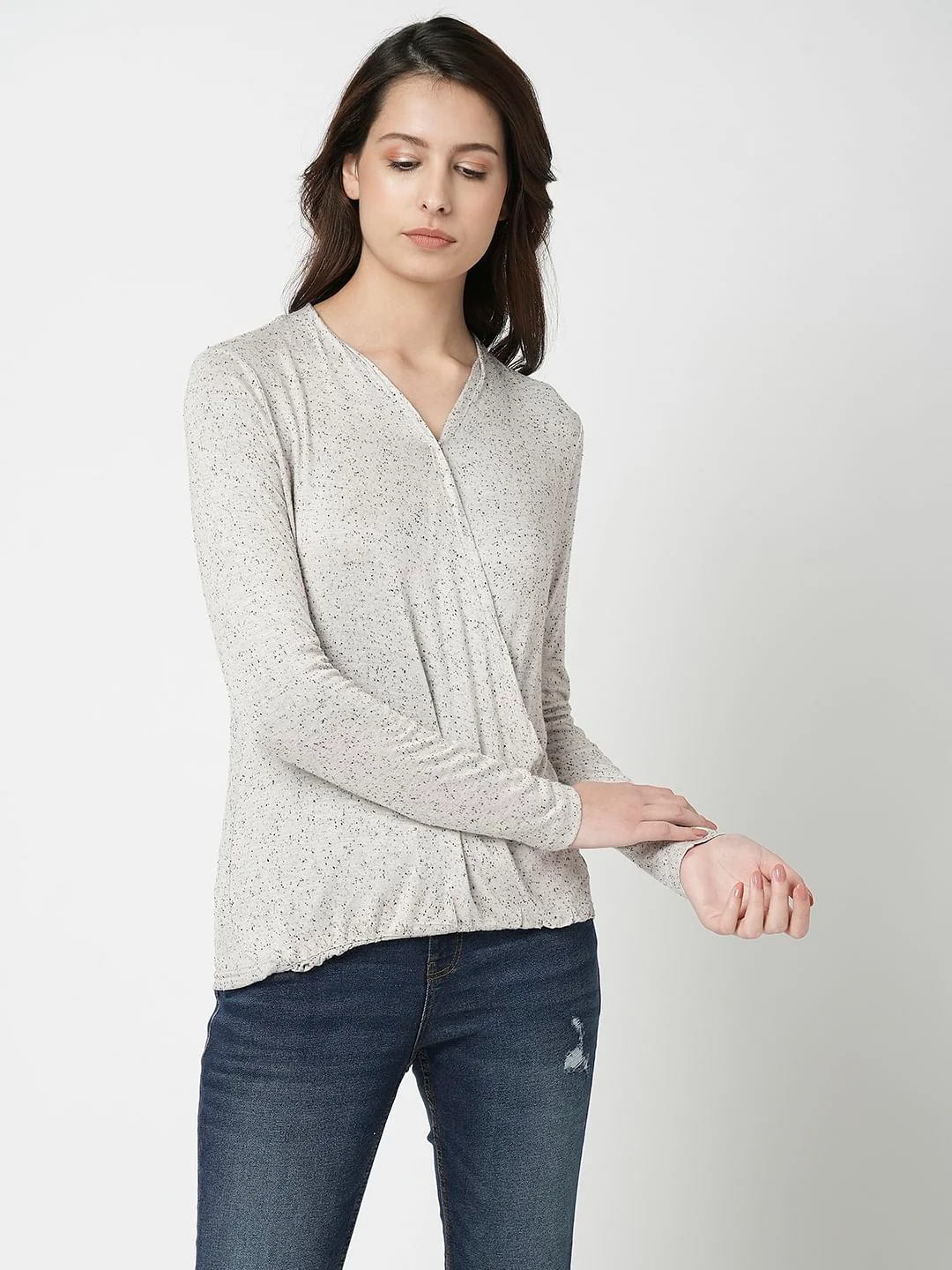 I.Scenery By Vero Moda White Printed Wrap Top - Image 2