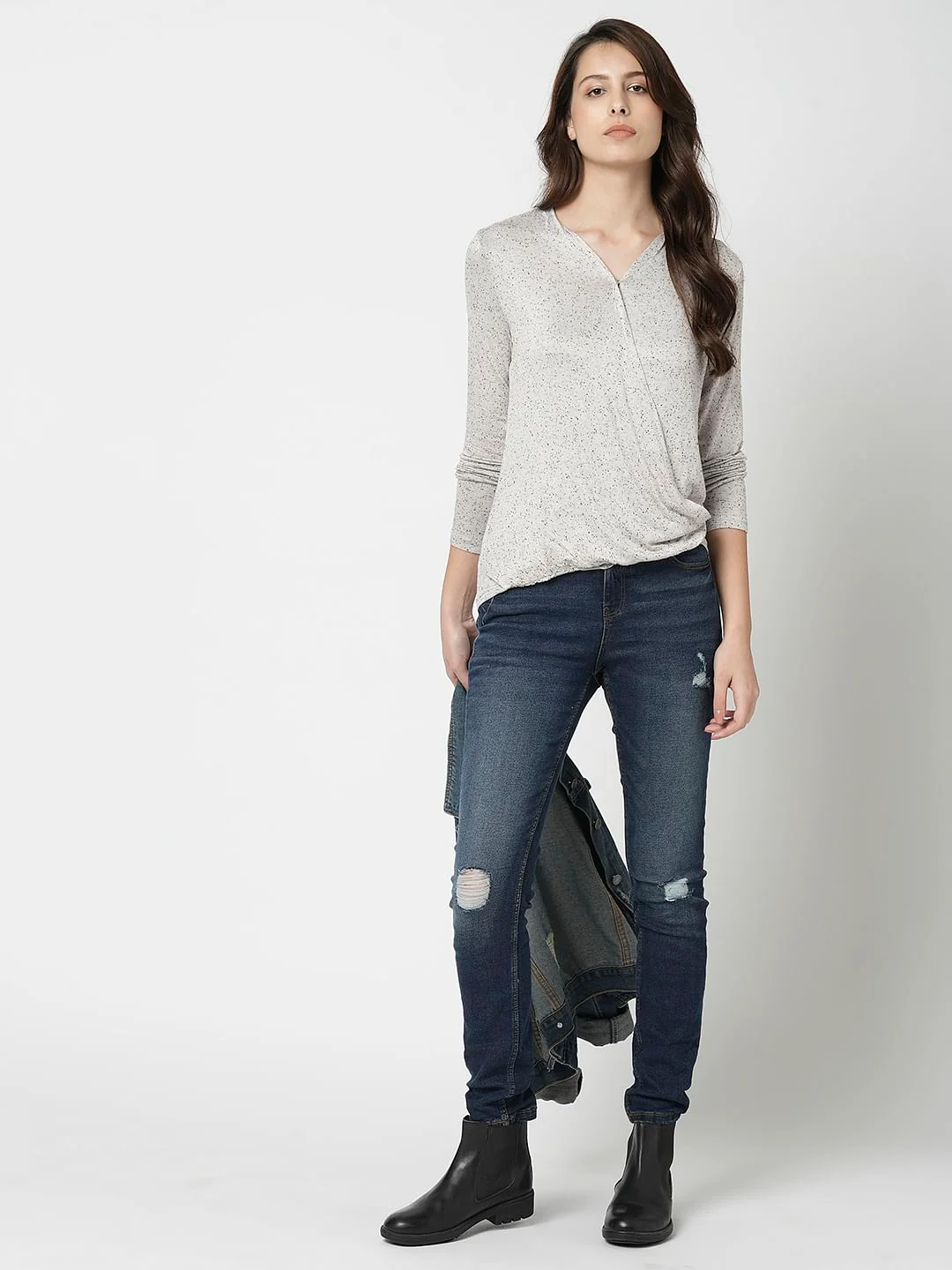 I.Scenery By Vero Moda White Printed Wrap Top - Image 5