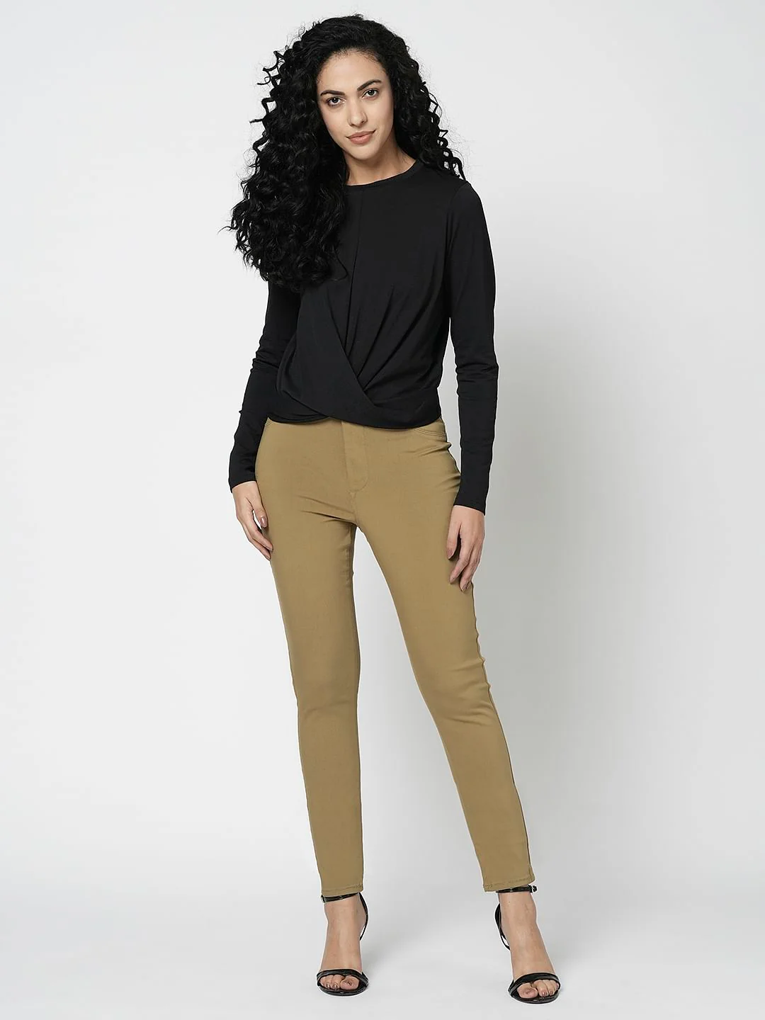 I.Scenery By Vero Moda Black Front Wrap Knit Top - Image 5