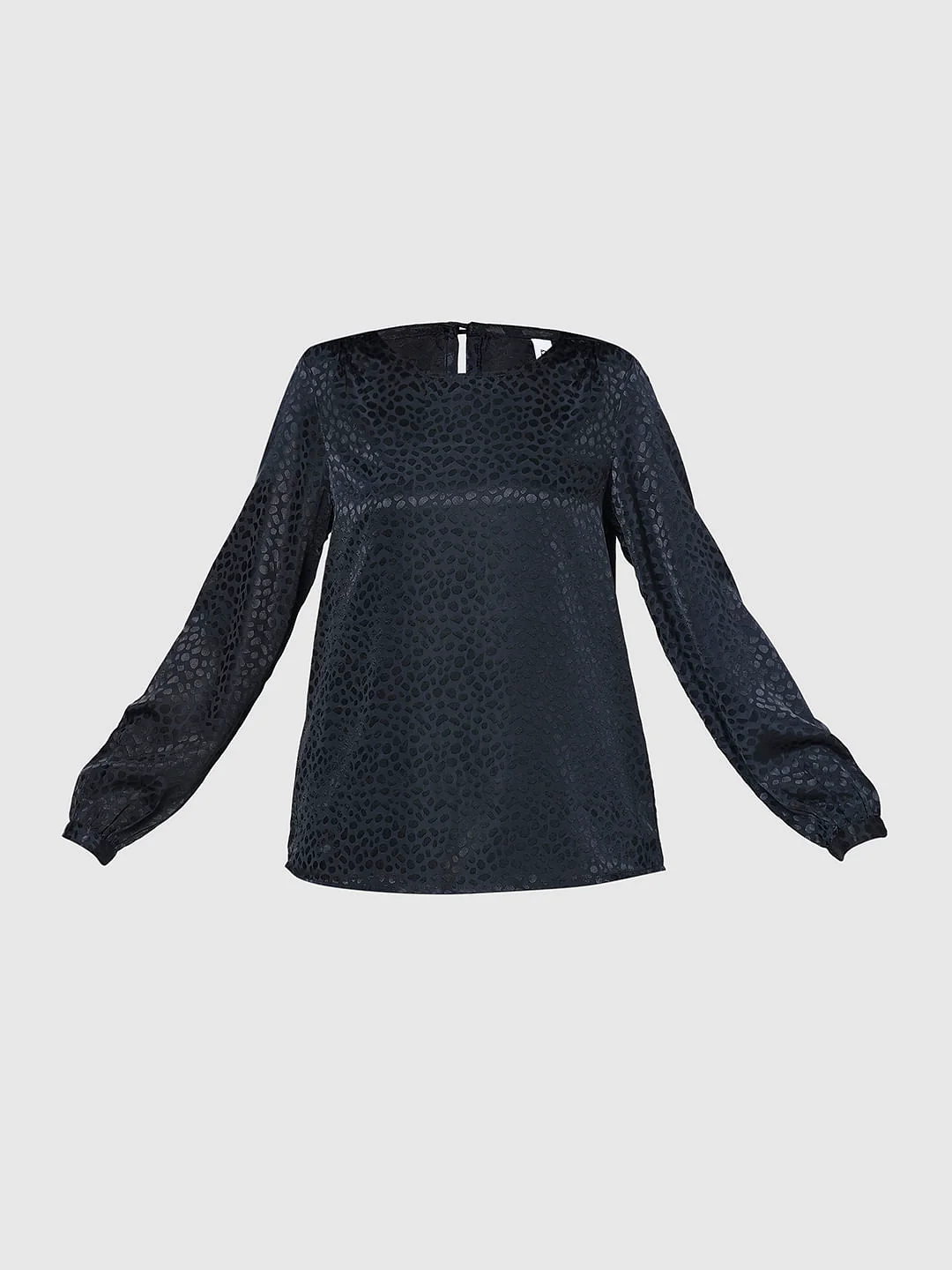 I.Scenery By Vero Moda Navy Blue Textured Top - Image 7