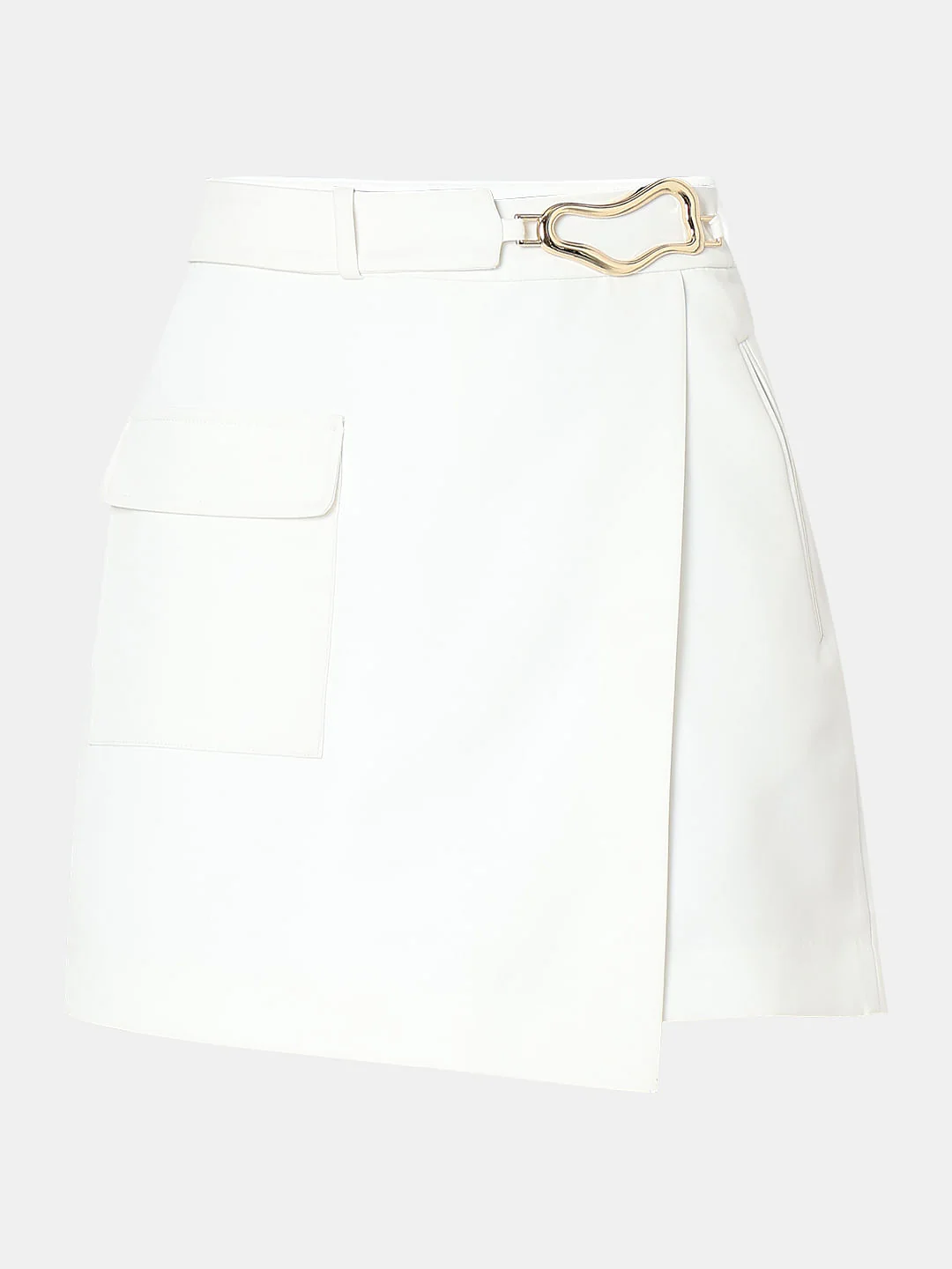 White High Rise Wrap Skorts - Image 7