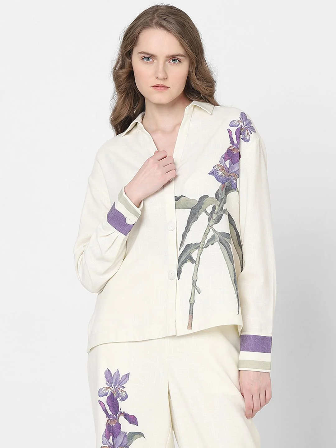 Off-White Floral Co-Ord Set Shirt - Image 2