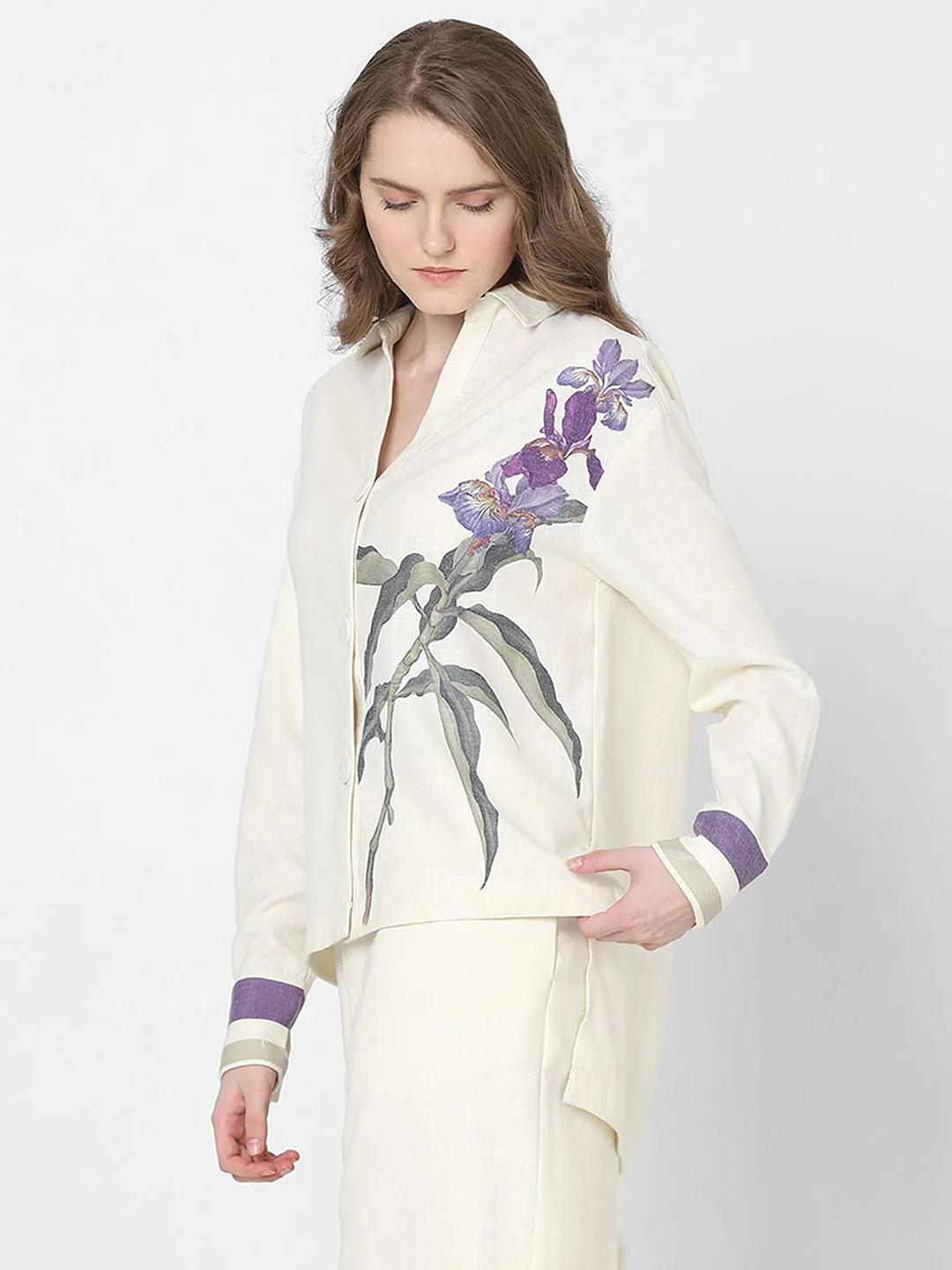 Off-White Floral Co-Ord Set Shirt - Image 3