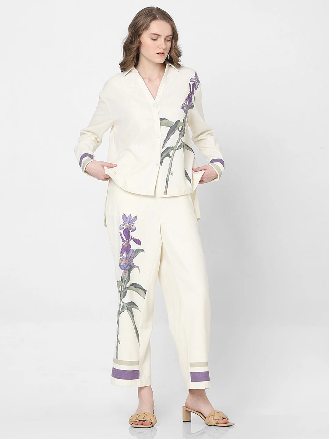 Off-White Floral Co-Ord Set Shirt - Image 5
