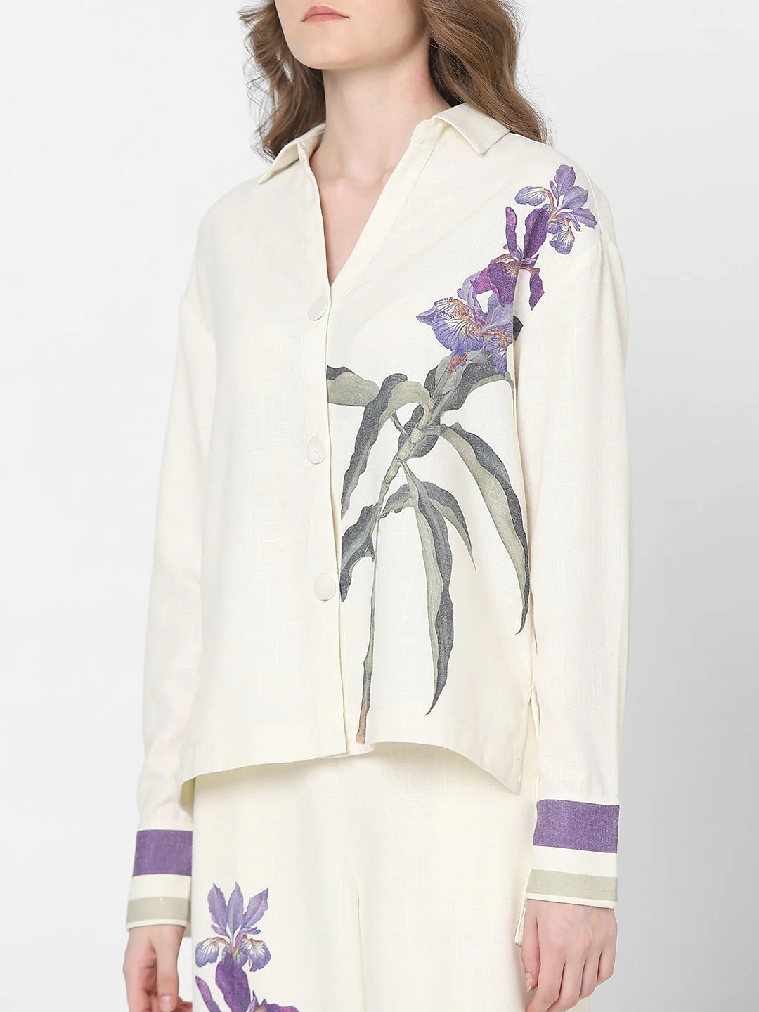 Off-White Floral Co-Ord Set Shirt - Image 6