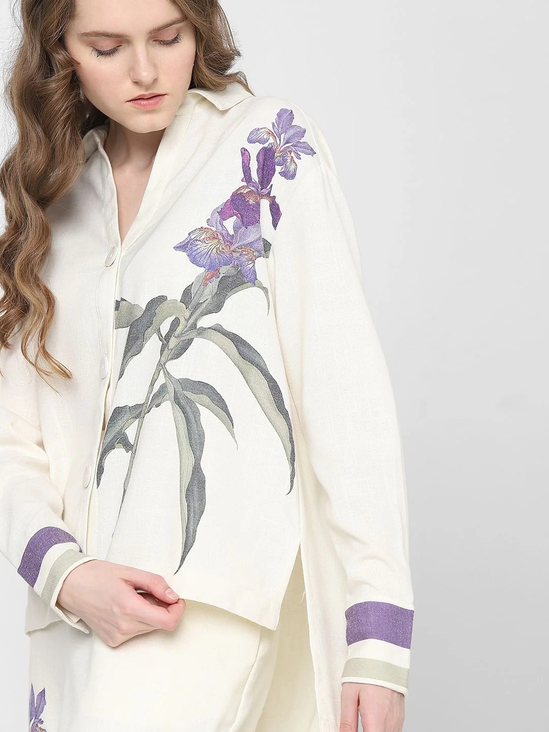 Off-White Floral Co-Ord Set Shirt - Image 8