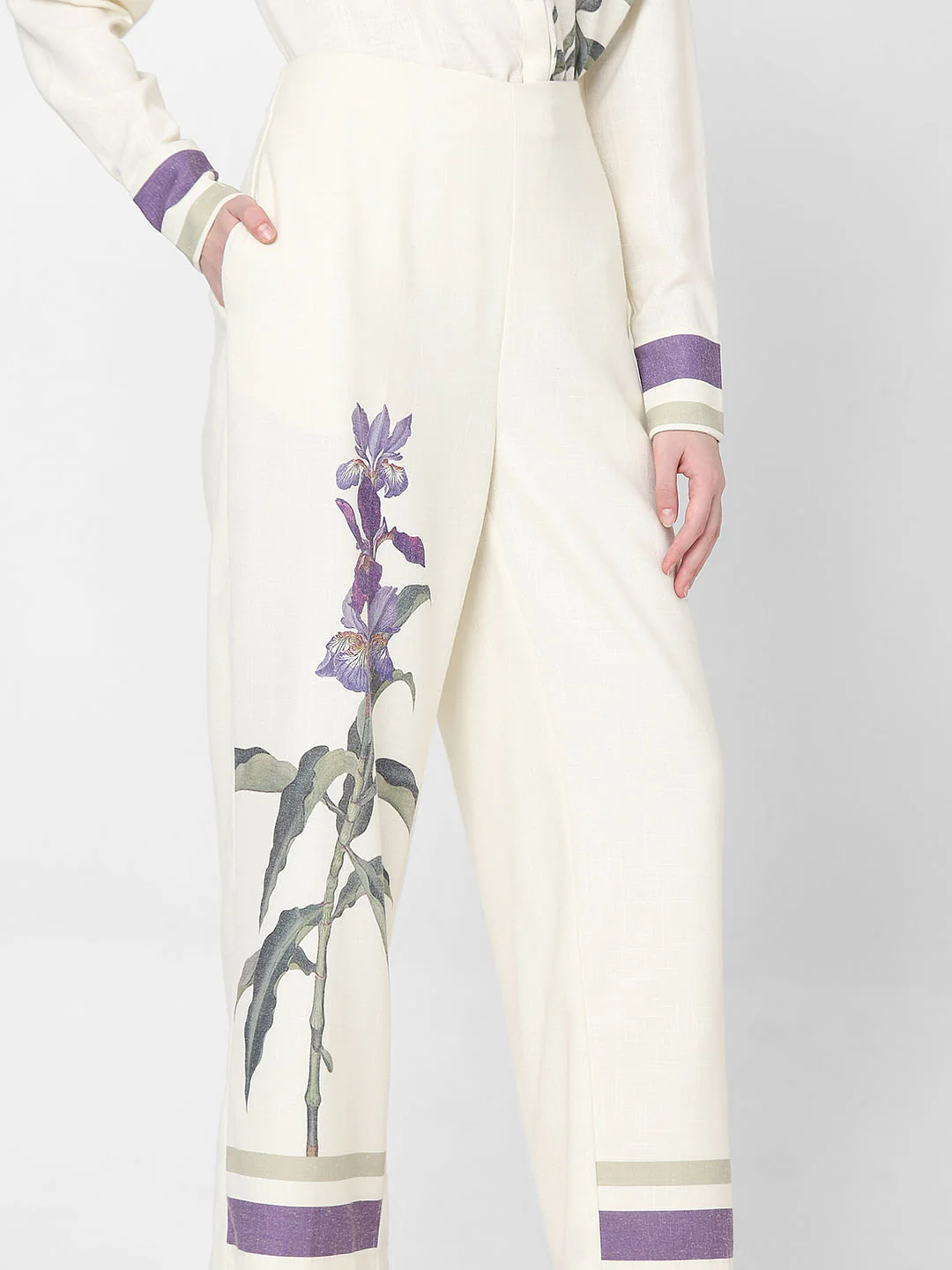 Off-White Floral Co-Ord Set Pants - Image 6