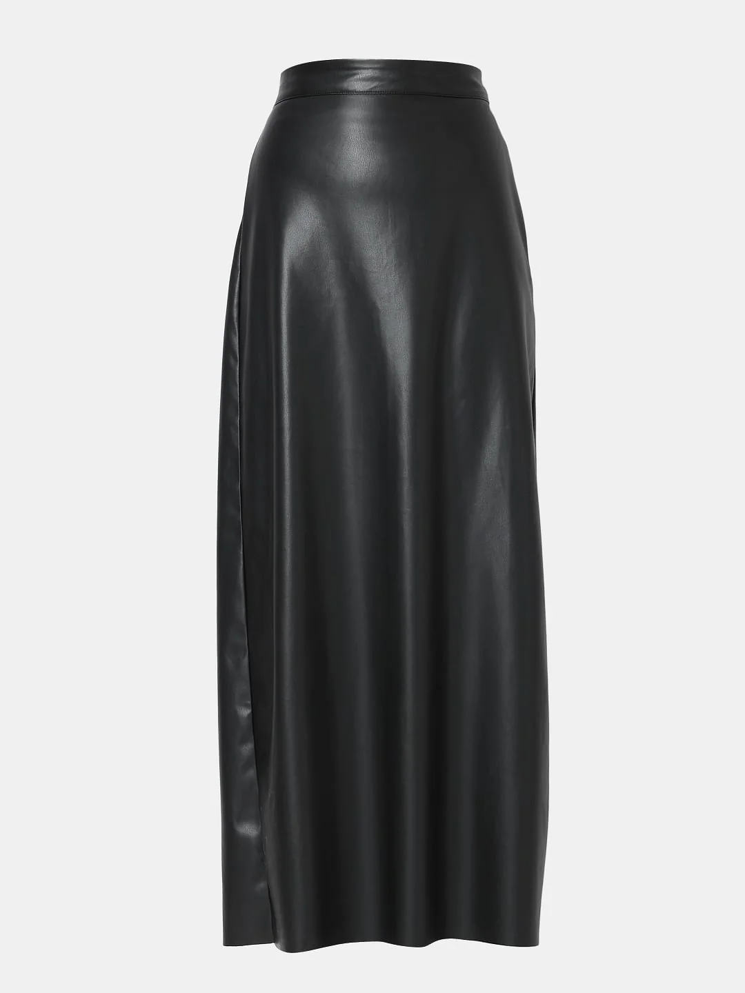 Black High Rise Long Pu Skirt - Image 7