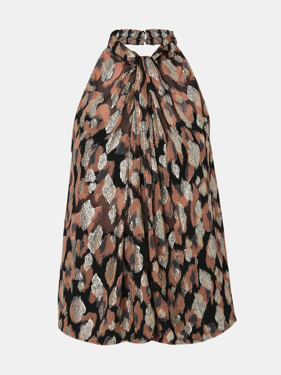 Black Printed Halter Neck Top - Image 7