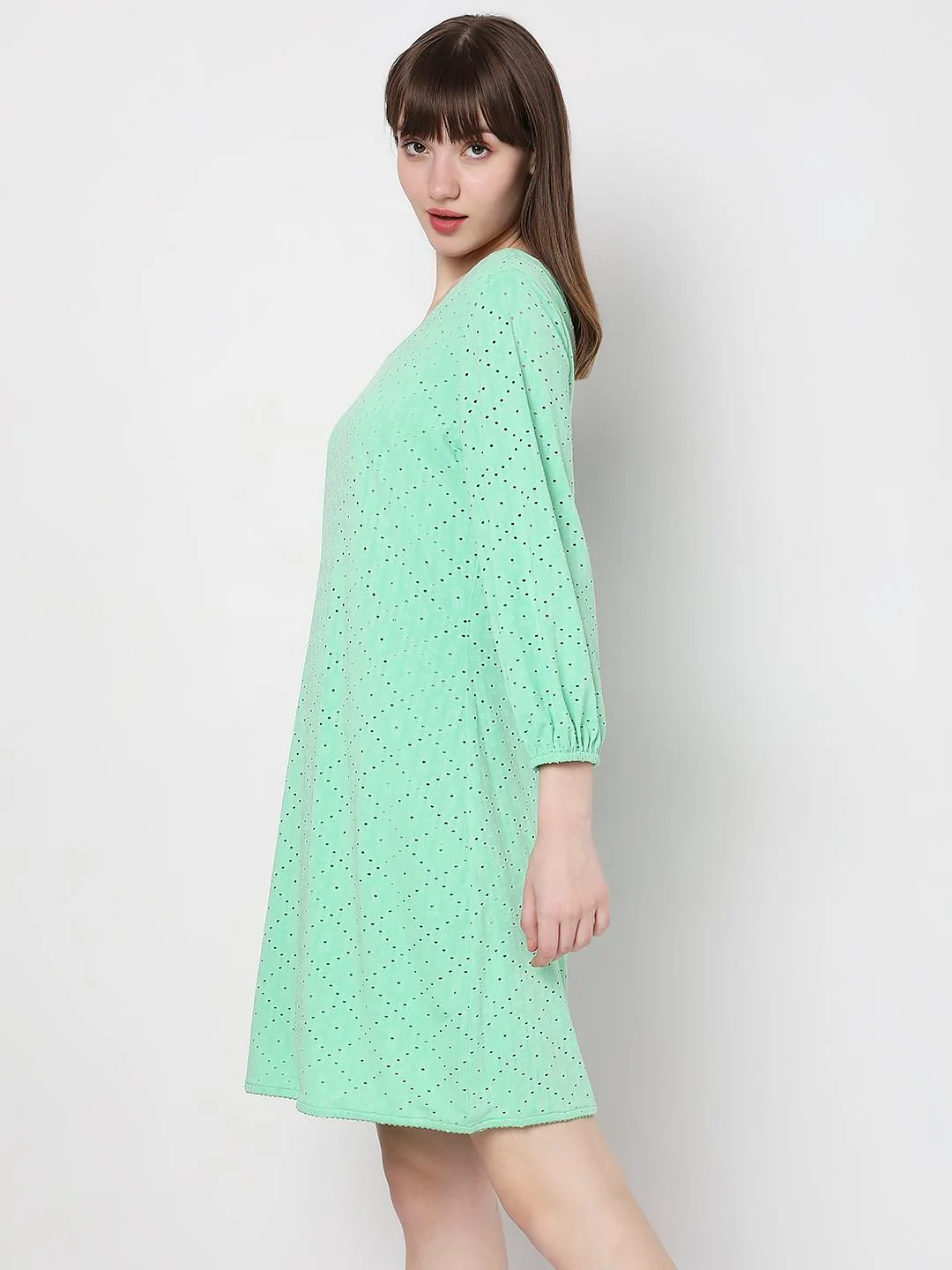 Light Green Knitted Shift Dress - Image 3