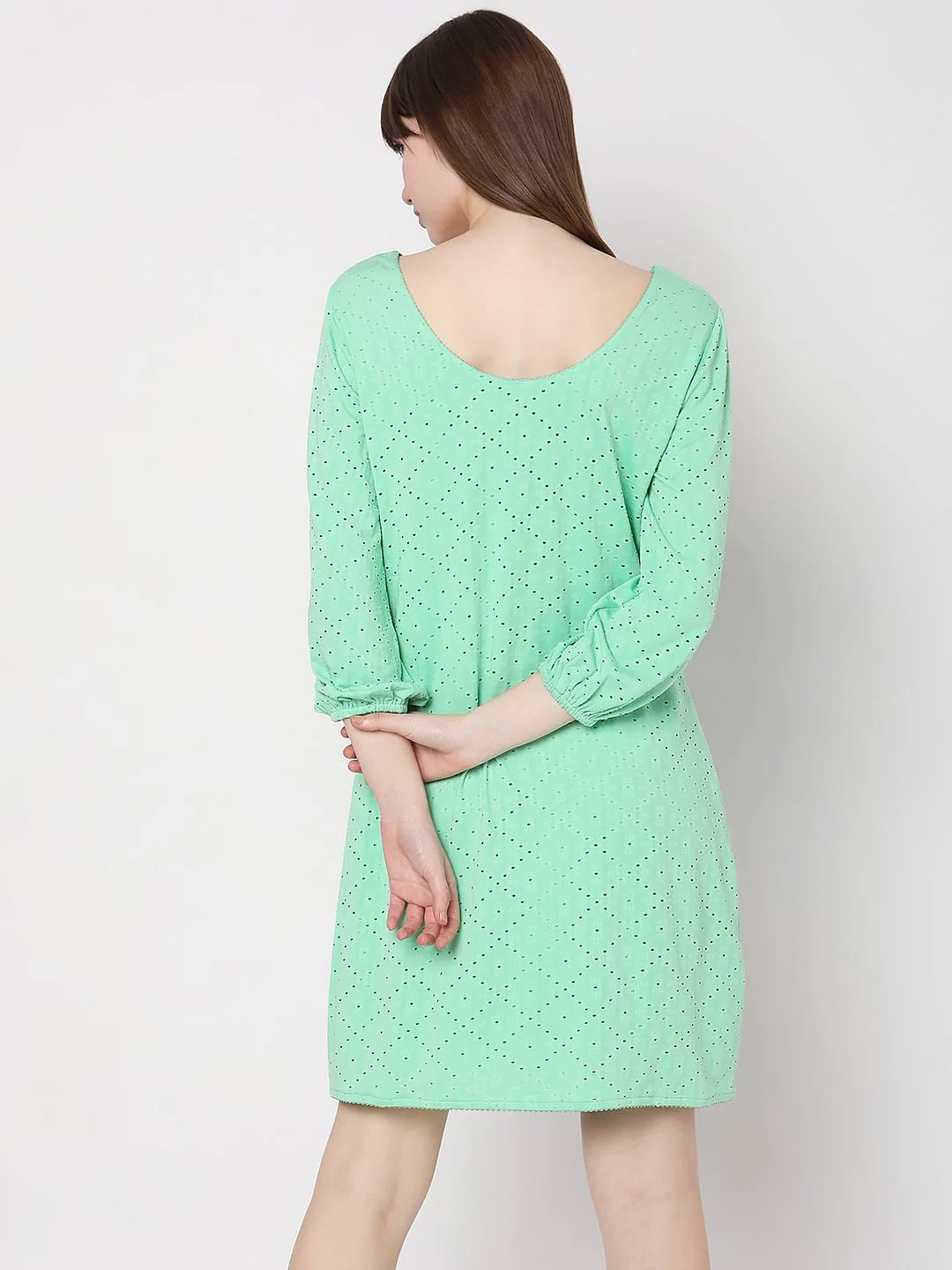 Light Green Knitted Shift Dress - Image 4