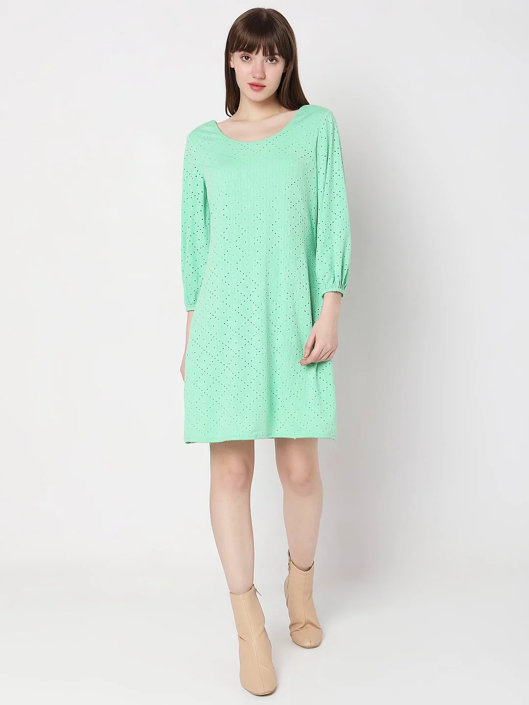 Light Green Knitted Shift Dress - Image 5