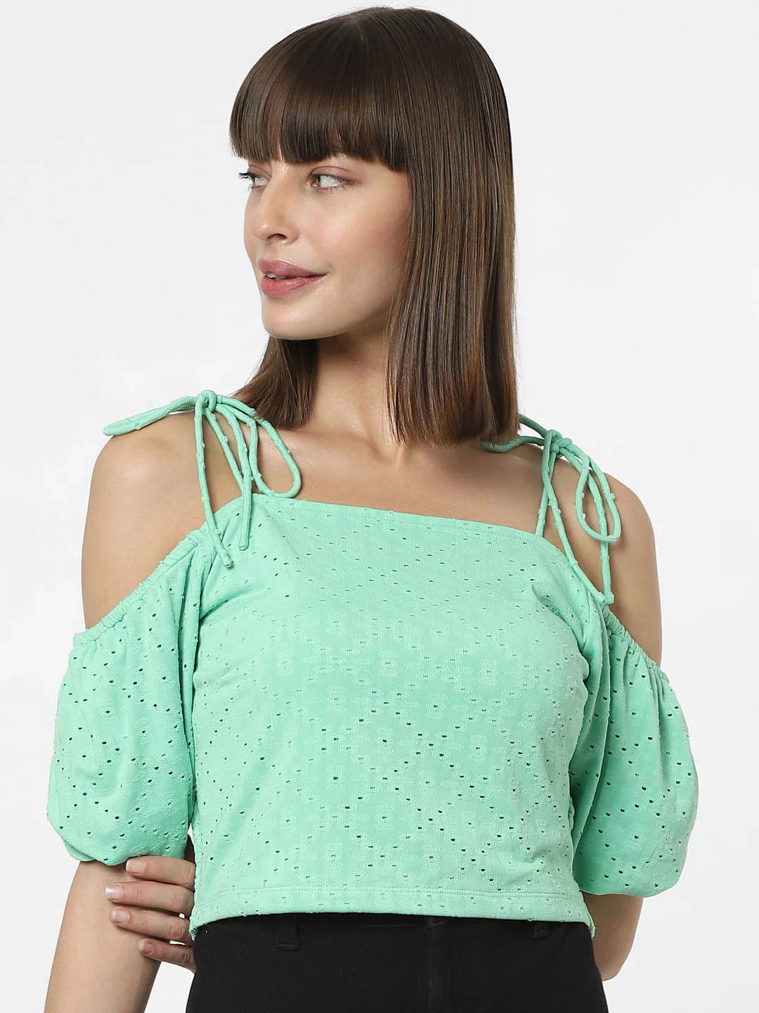 Light Green Knitted Crop Top - Image 2