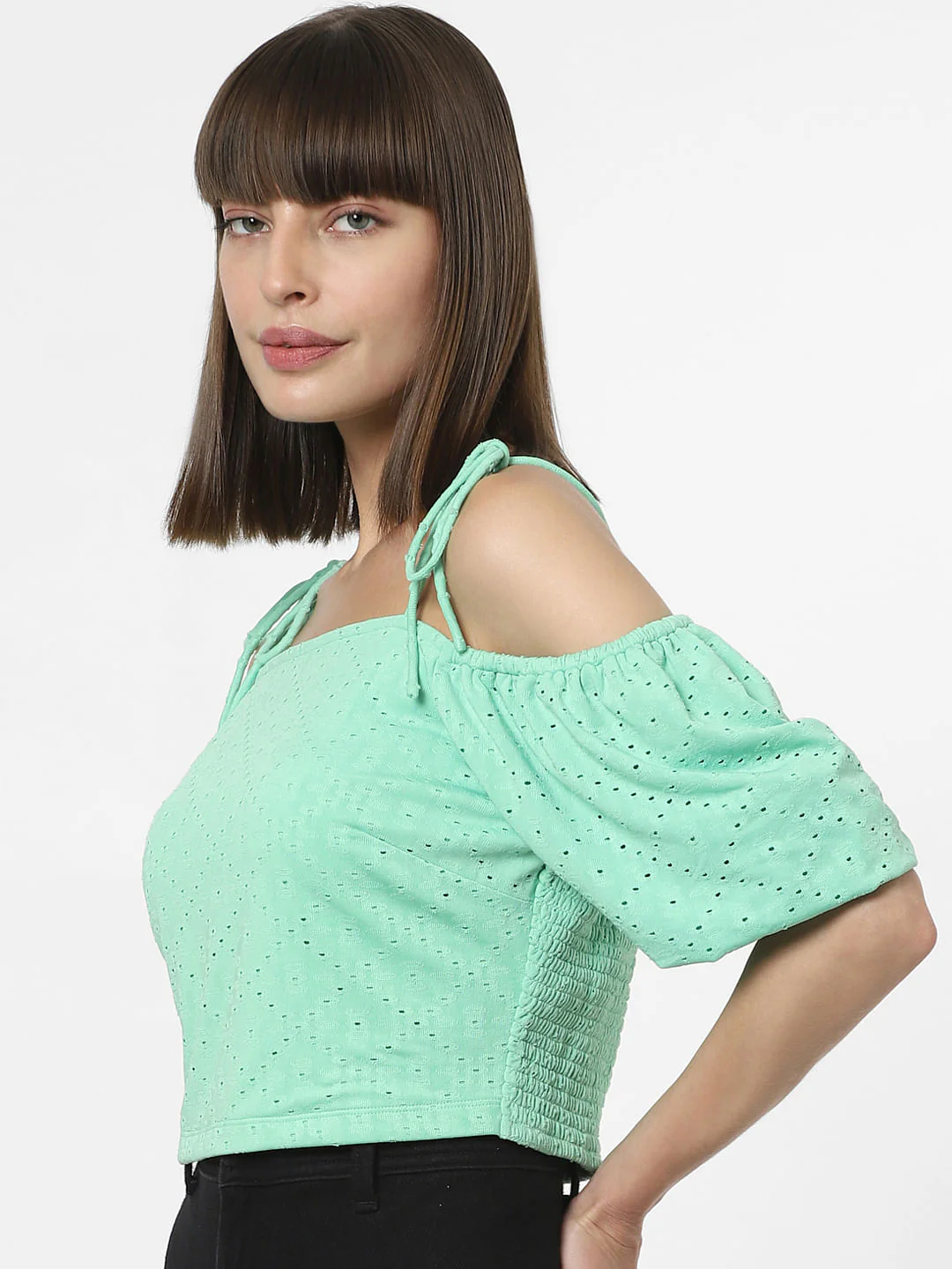 Light Green Knitted Crop Top - Image 3