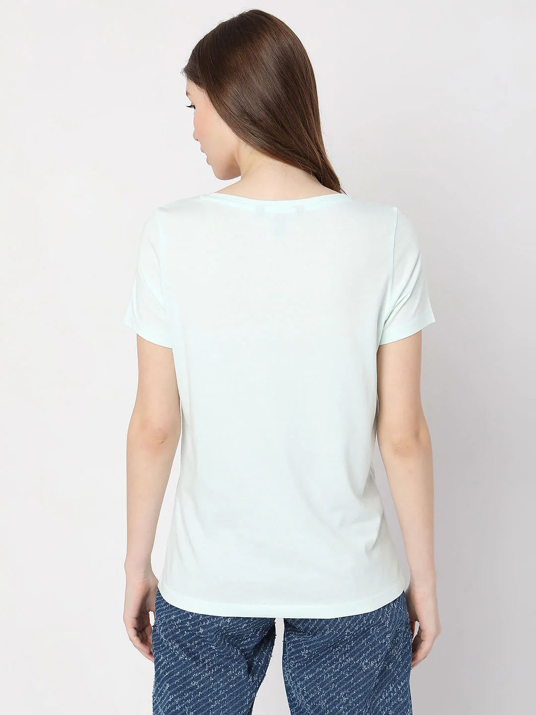 Mint Green Text Print T-Shirt - Image 4