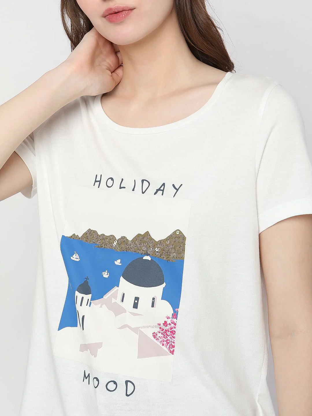 White Graphic Print T-Shirt - Image 6
