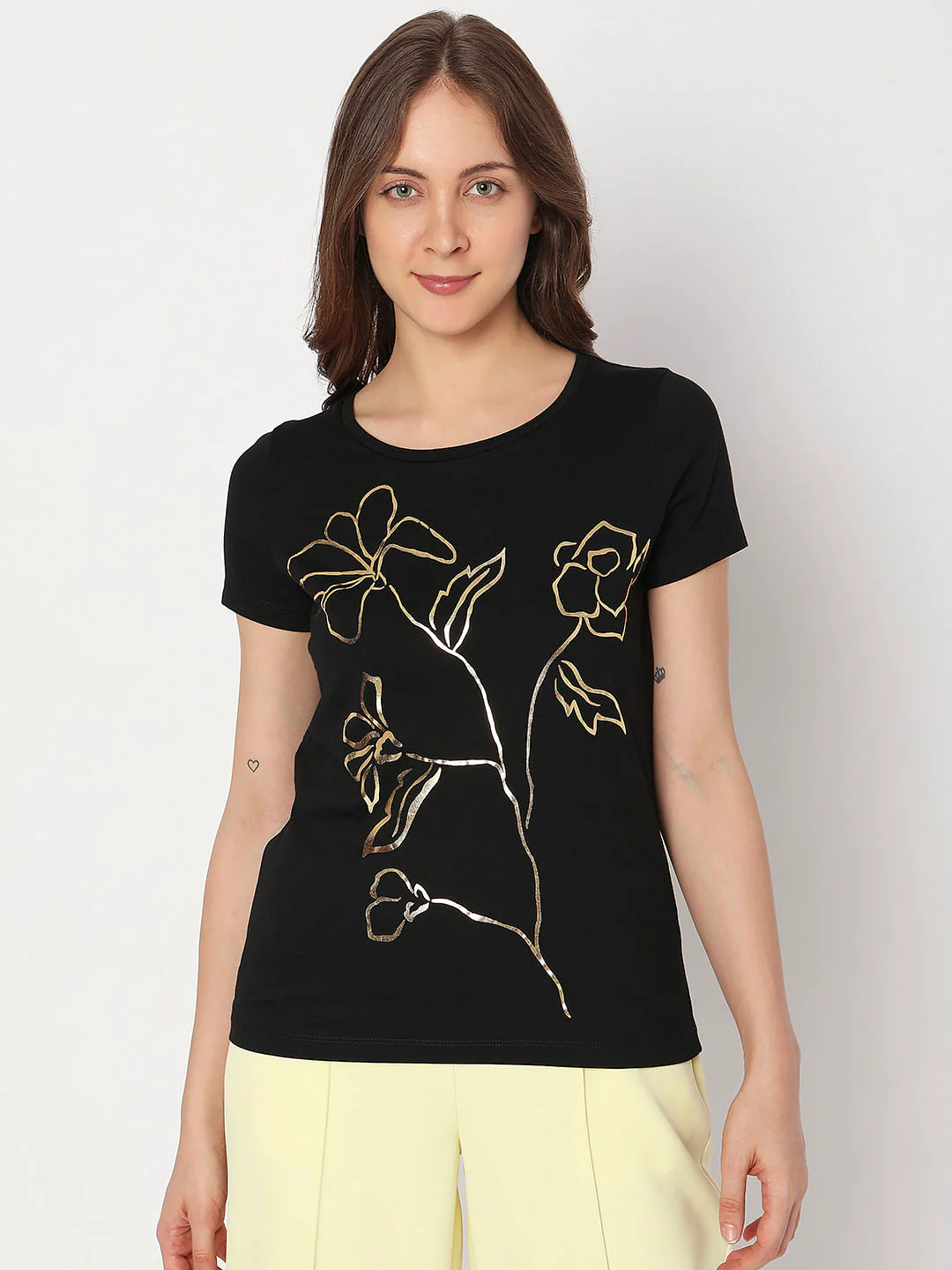 Black Foil Print T-Shirt - Image 2