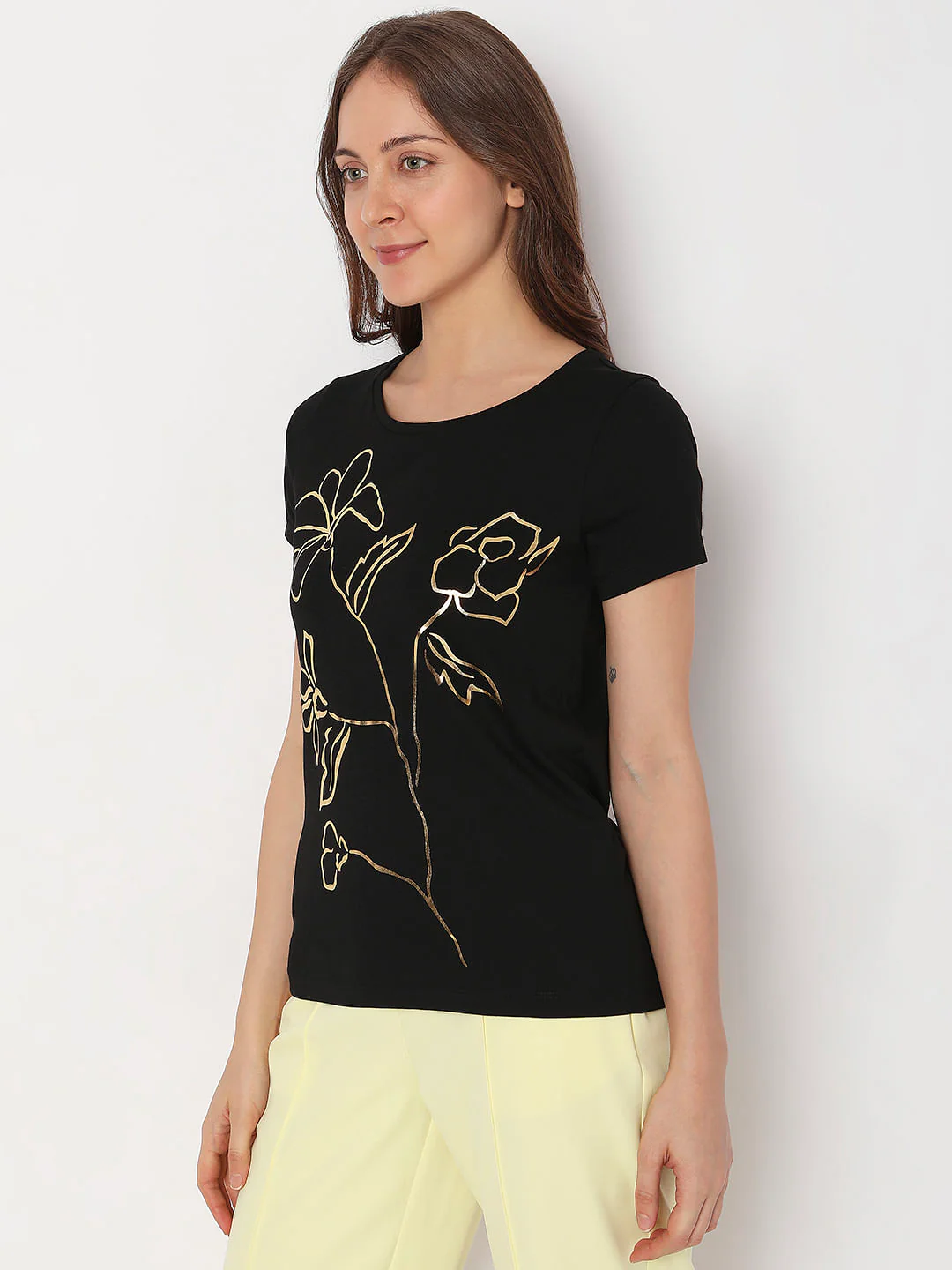 Black Foil Print T-Shirt - Image 3