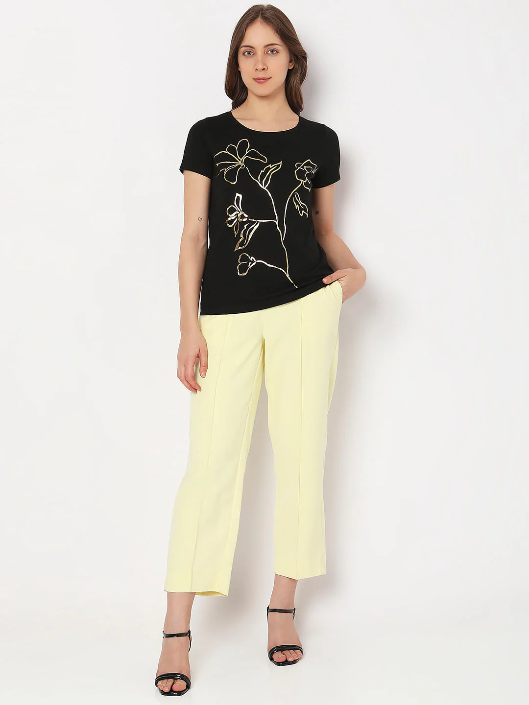 Black Foil Print T-Shirt - Image 5
