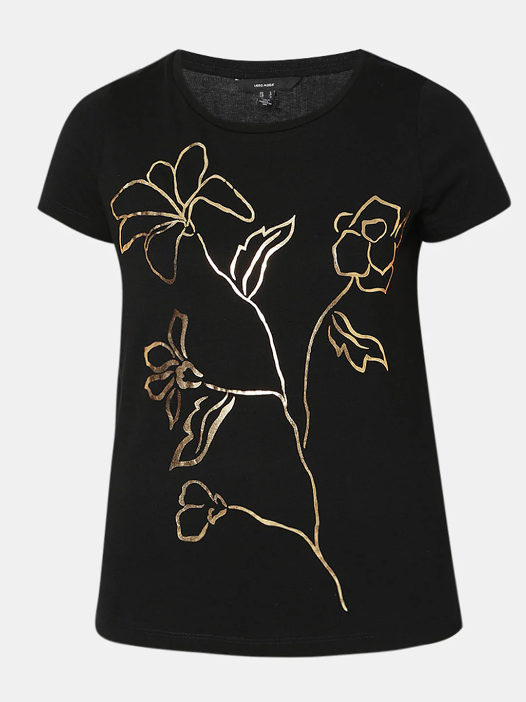 Black Foil Print T-Shirt - Image 7