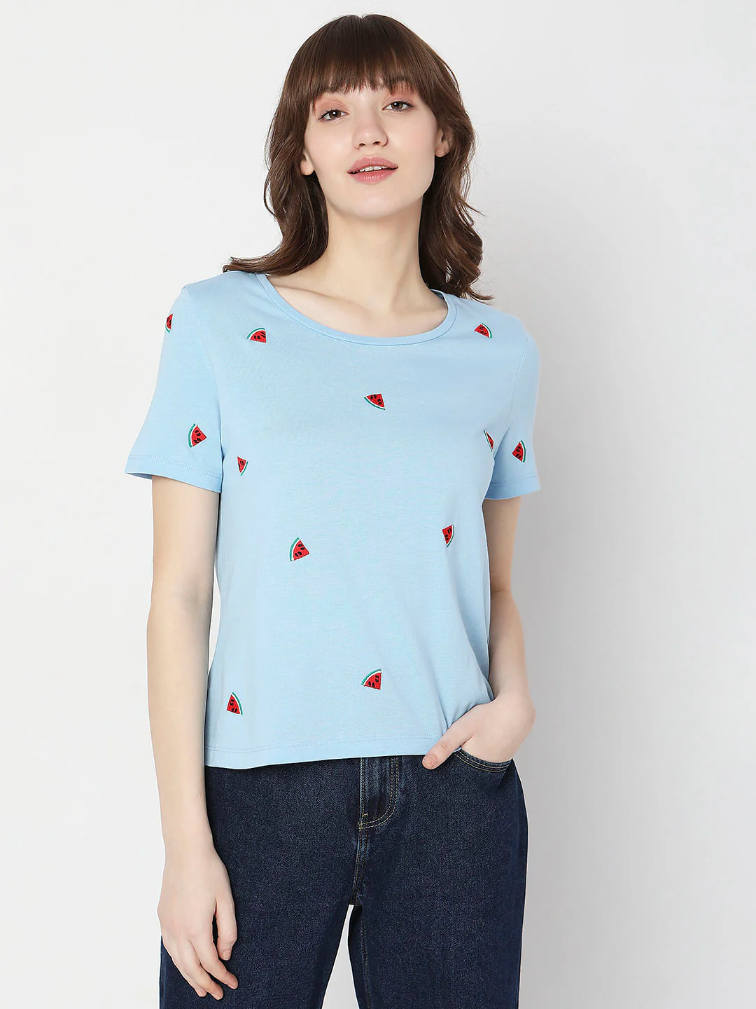Blue Watermelon Print T-Shirt - Image 2