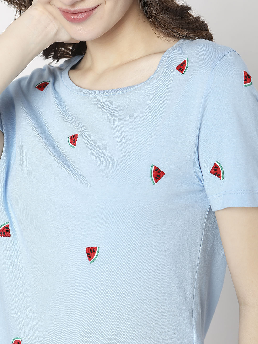 Blue Watermelon Print T-Shirt - Image 6