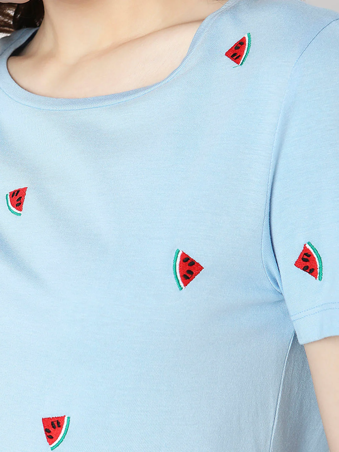 Blue Watermelon Print T-Shirt - Image 8